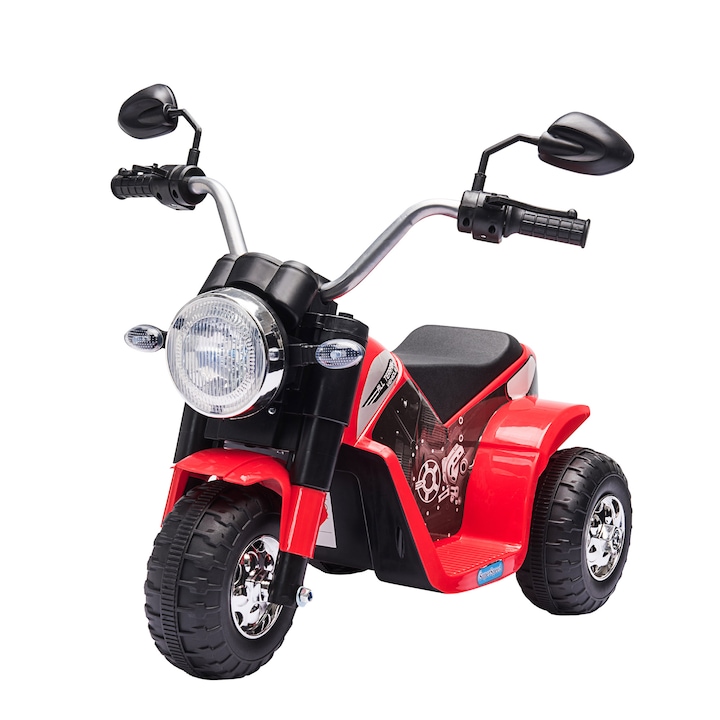 Homcom Elektromos motorkerékpár, polipropilén/fém, 20 W, maximális súly 25 kg, 18-36 hónap, fekete/piros