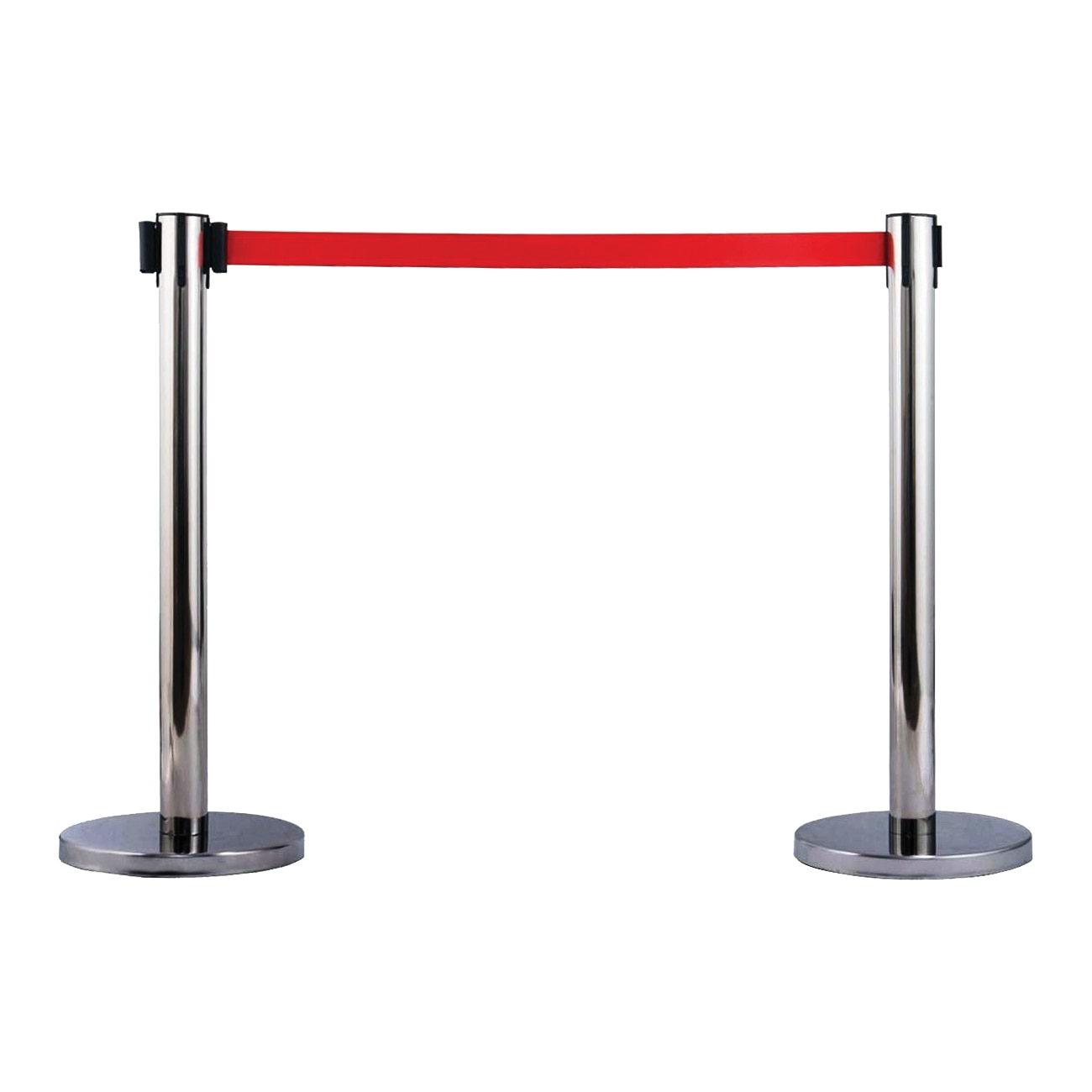 Limitator Inaltime Limitator acces cu banda rosie retractabila 2m, inaltime 890, otel ...
