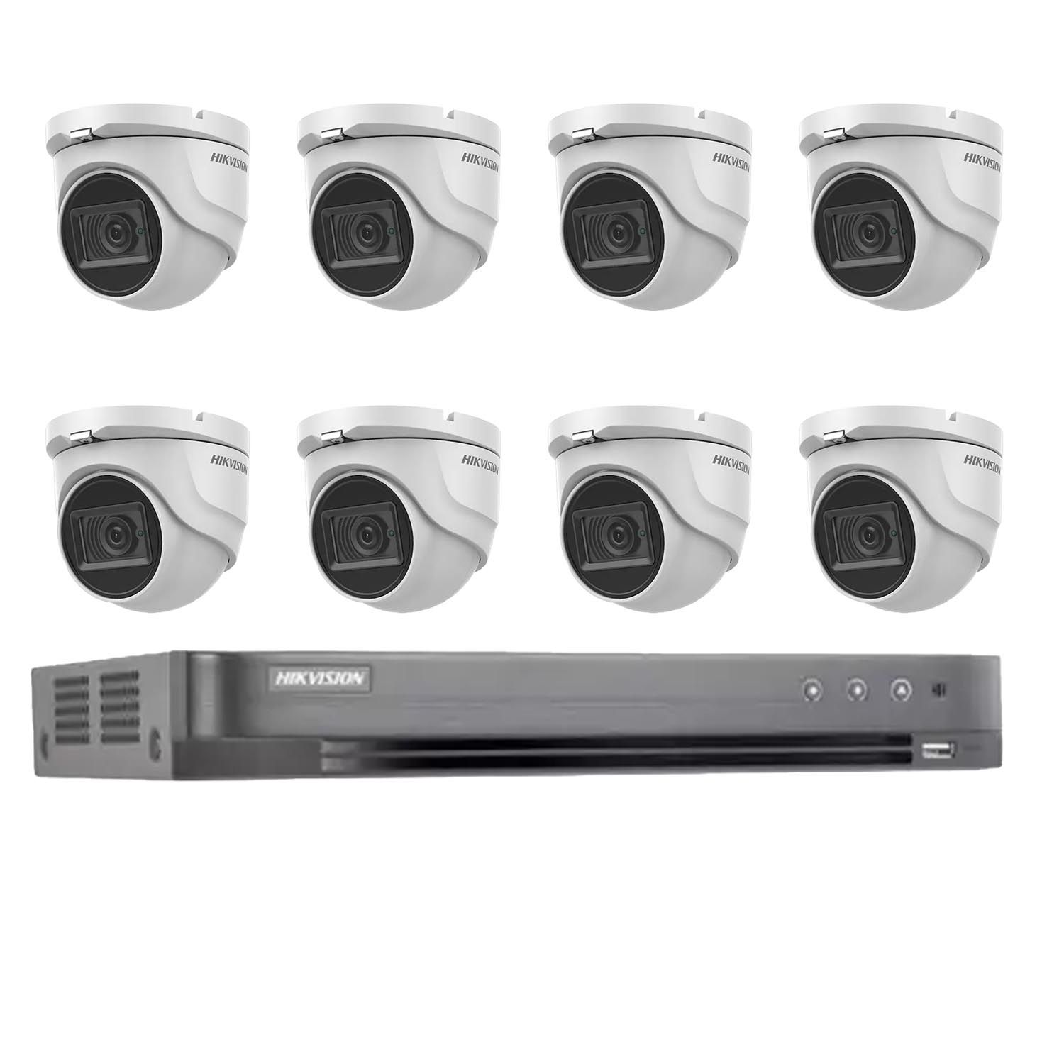 Основна система за наблюдение Hikvision 8 камери 4 в 1, 8MP, IR 30m ...