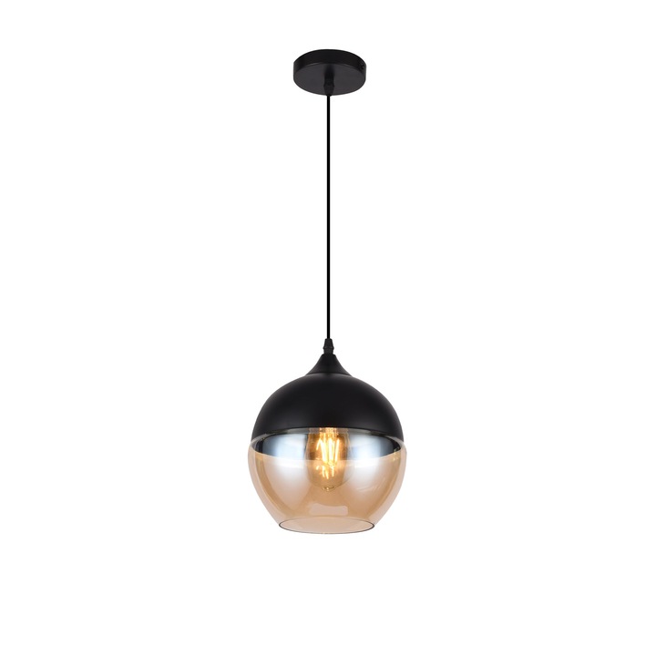 Полилей Lender Gtv Decor, черен, 1xE27