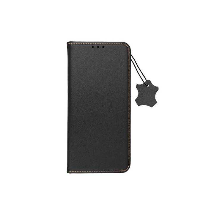 Forcell Smart Pro Book Cover, съвместим с Xiaomi Poco M4 Pro 5g, естествена кожа, черен