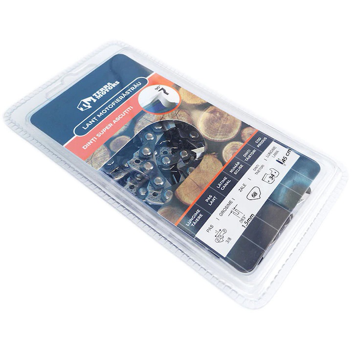 Lant drujba Terra Motors 34 Dinti Pas 3/8, 45cm x 1.5mm, Colt drept