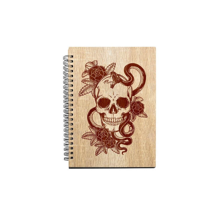Agenda A5 nedatata cu spirala, MDF, DekoLaser, 15,5 x 21 cm - AG1083C1
