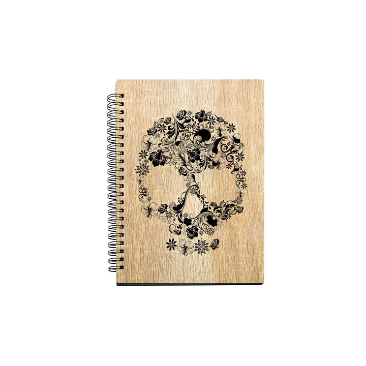 Agenda A5 nedatata cu spirala, MDF, DekoLaser, 15,5 x 21 cm - AG1075C1