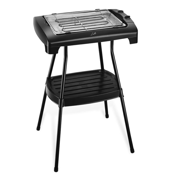 Gratar electric BBQ King, Life, 2000W, 36x24x78 cm, Negru
