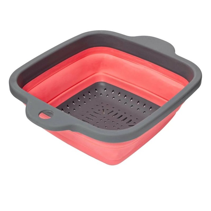 Strecurator pentru fructe, din silicon, 21x21x9 cm, rosu