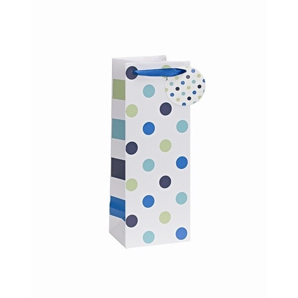Punga pentru cadou - Spots Stripes - Blue - Bottle