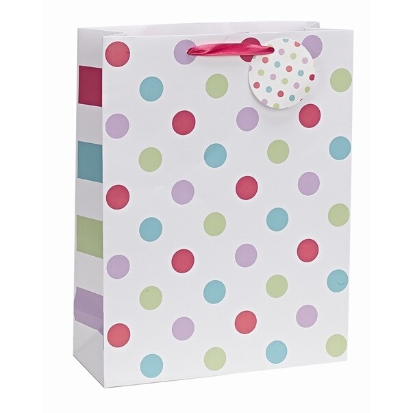 Punga pentru cadou - Spots and Stripes - Pink - medie