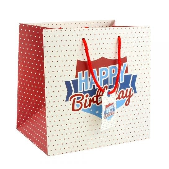 Punga medie pentru cadouri - Gents Happy Bday