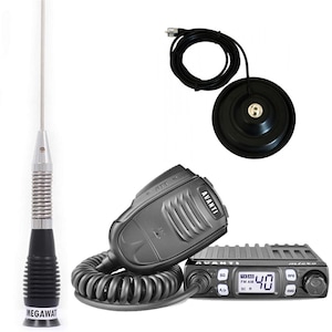 Kit statie radio CB Avanti Micro *PRO-version* + antena radio CB Megawatt ML100 cu baza magnetica 145 PL