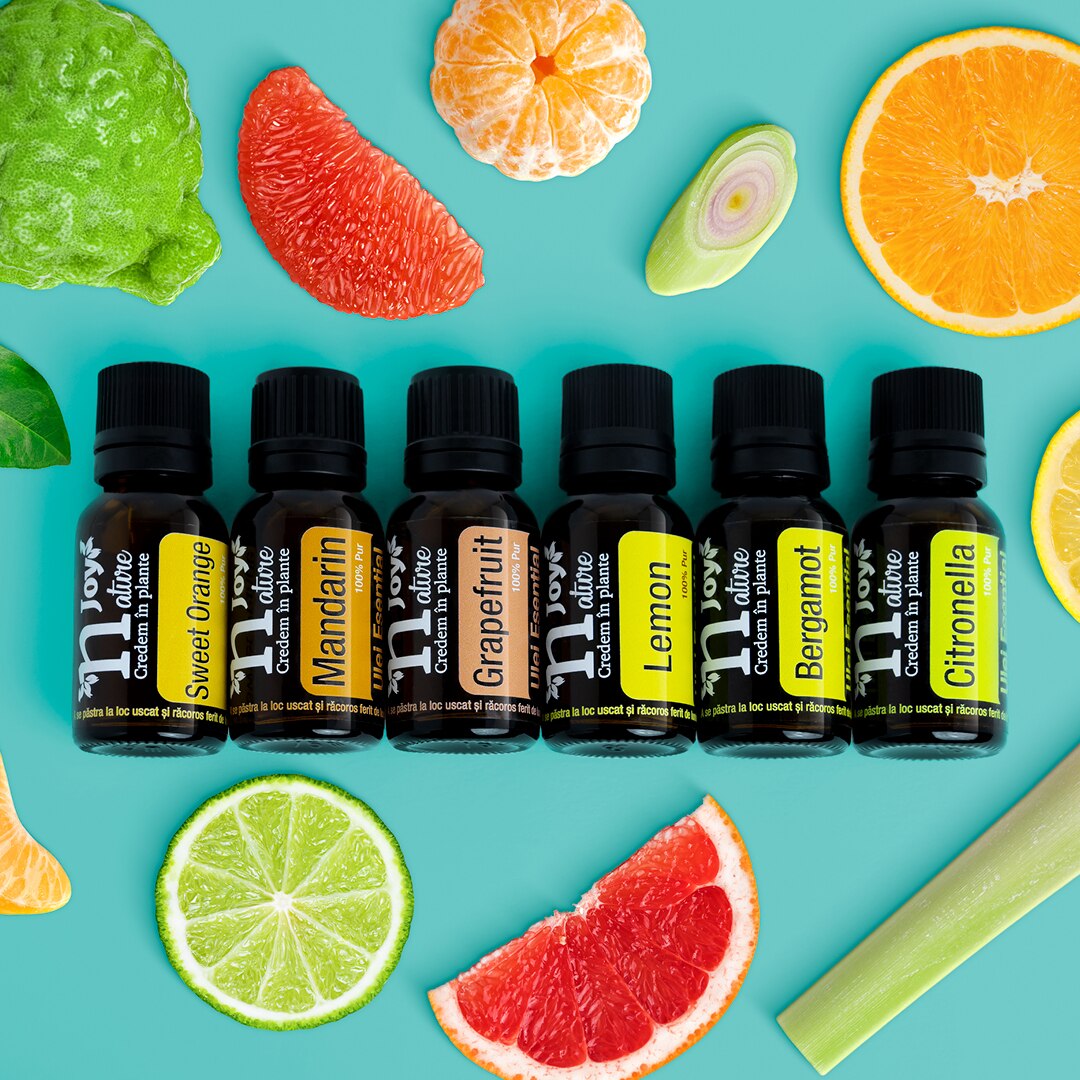 Set 6 Uleiuri Esentiale, Kit Citrus 6, nJoy Nature, 6 x 15 ml eMAG.ro