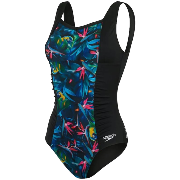 Бански костюм за жени Speedo Panel U-back Swimsuit, Размер 32, Черен/Син/Розов