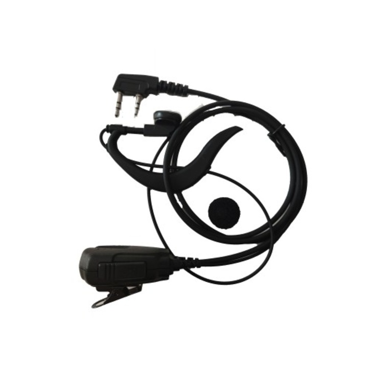 Casti ear loop cu microfon pentru statii radio portabile Baofeng ...