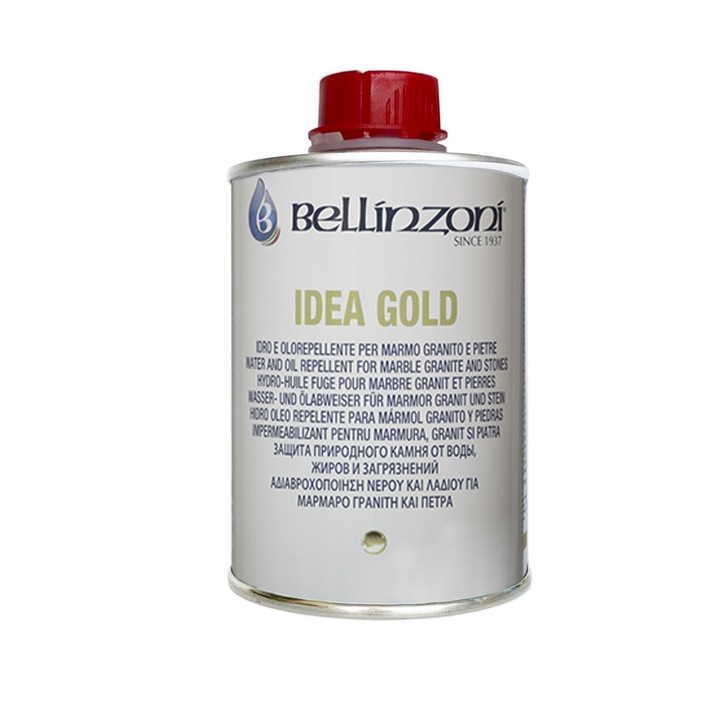 Защитна хидроизолация за камък Bellinzoni Idea Gold, 250 ml, нанотехнологична, премиум, естествен перлен ефект
