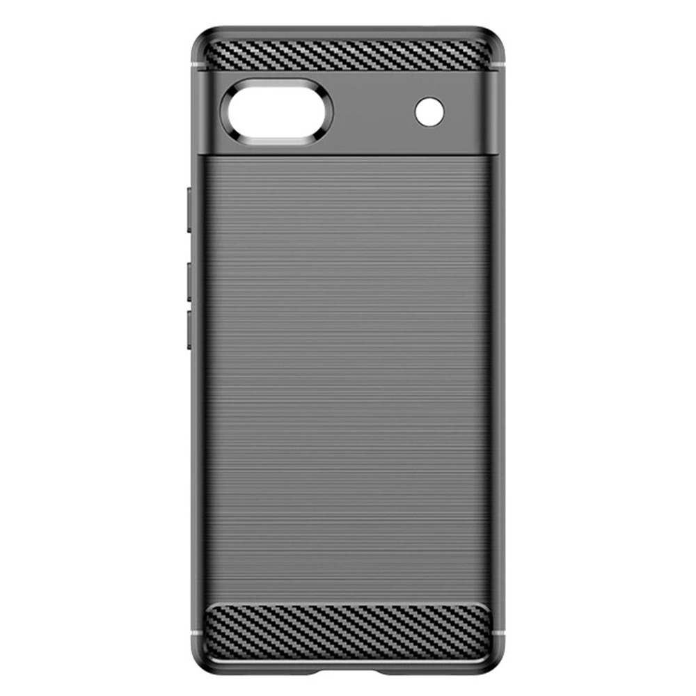 Husa de silicon pentru Google Pixel 6A, Fibra de Carbon, Negru