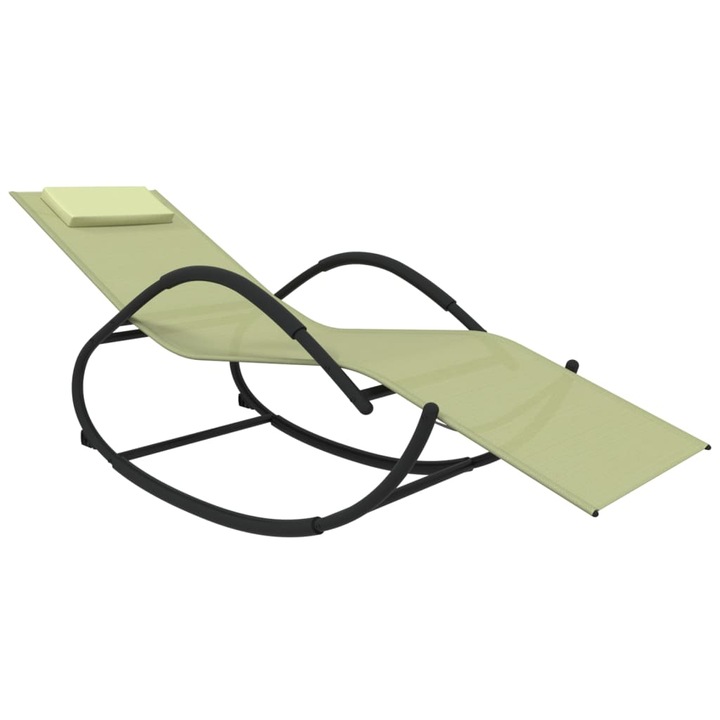 vidaXL krémszínű acél és textilén hintázó napozóágy 318118