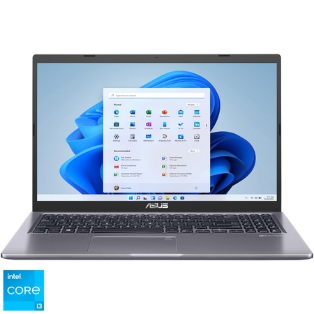 Laptop ASUS X515EA cu procesor Intel Core i3-1115G4 pana la 4.1GHz, 15.6" Full HD, 8GB, SSD 256GB, Intel UHD Graphics, Windows 11 Home S, Slate Grey