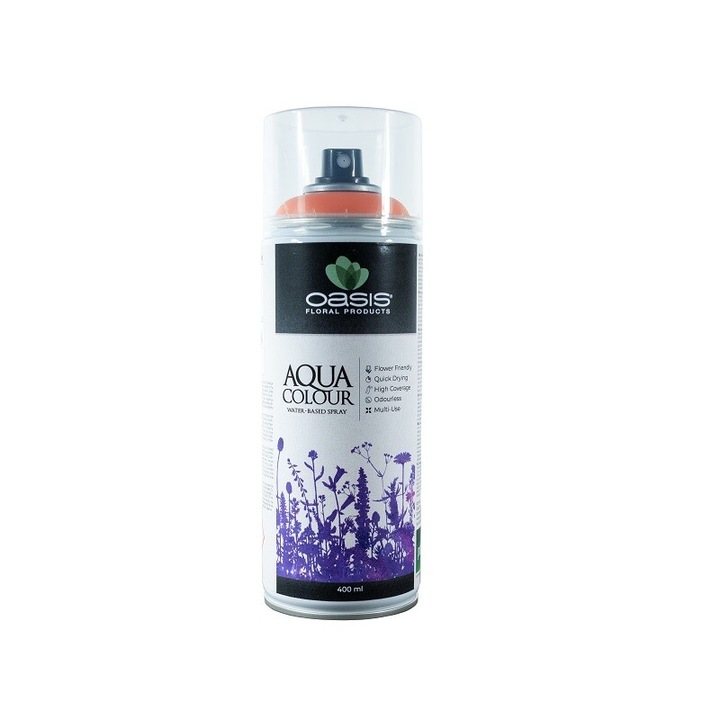 Spray decorativ pentru flori pe baza de apa, 400 ml, portocaliu, FloraLife® Aqua Oasis