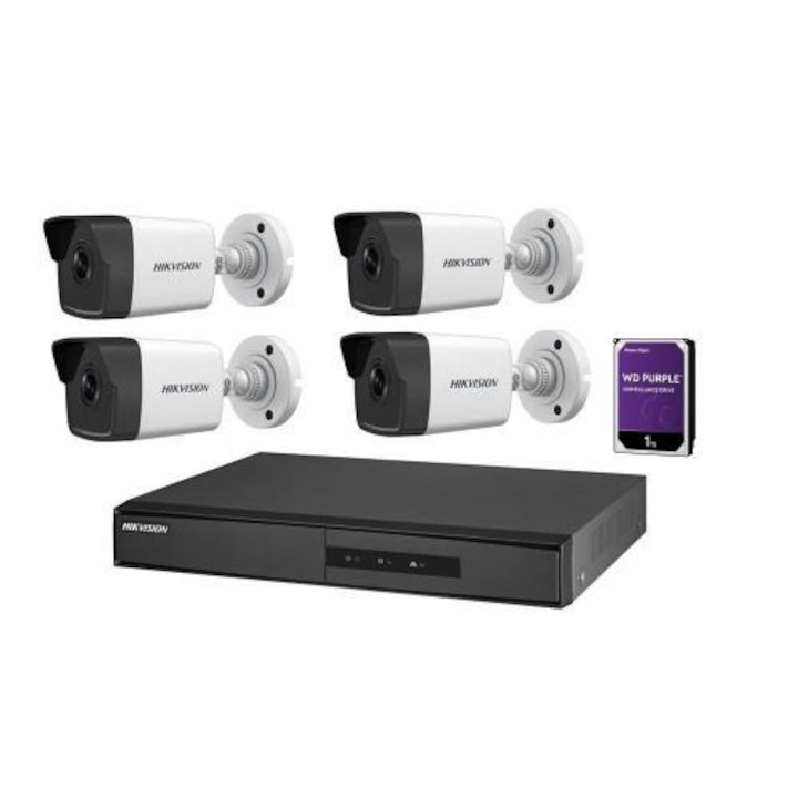 Kit supraveghere Dahua, 16 camere 4K, microfon, DVR 16 canale, iluminare IR 80m, 305m cablu
