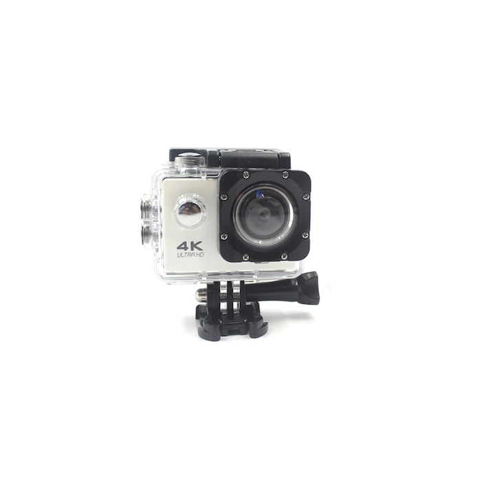 Camera Video Sport, Calitate 4K Ultra HD, Greutate Redusa, Waterproof, Alb