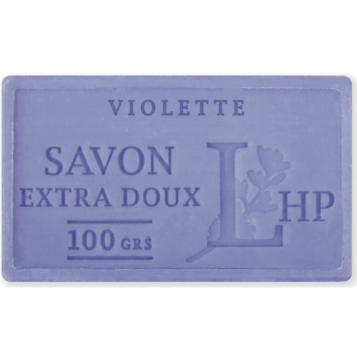 Натурален марсилски сапун с теменужки, 100гр LHP Lavanderaie de Haute Provence