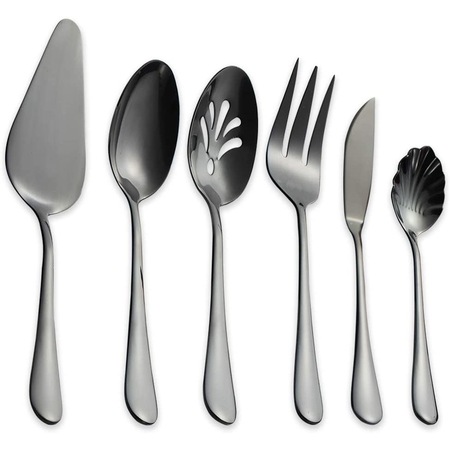 Set tacamuri, 6 piese, 18/0 inox, Berglander CTWSBST6 Negru
