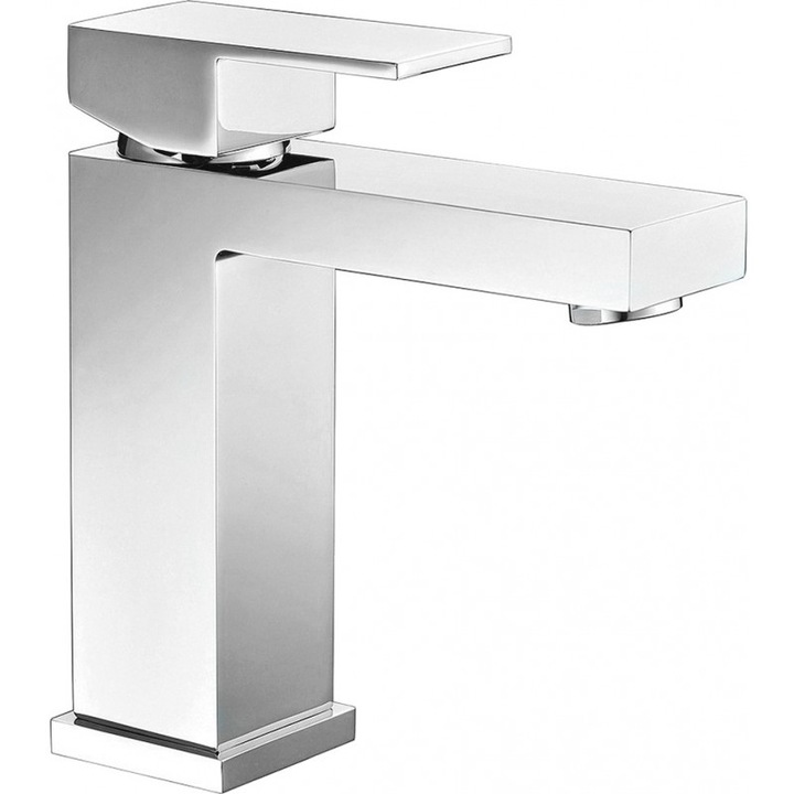 Mosdó csaptelep, fürdőszoba, Cube, Króm