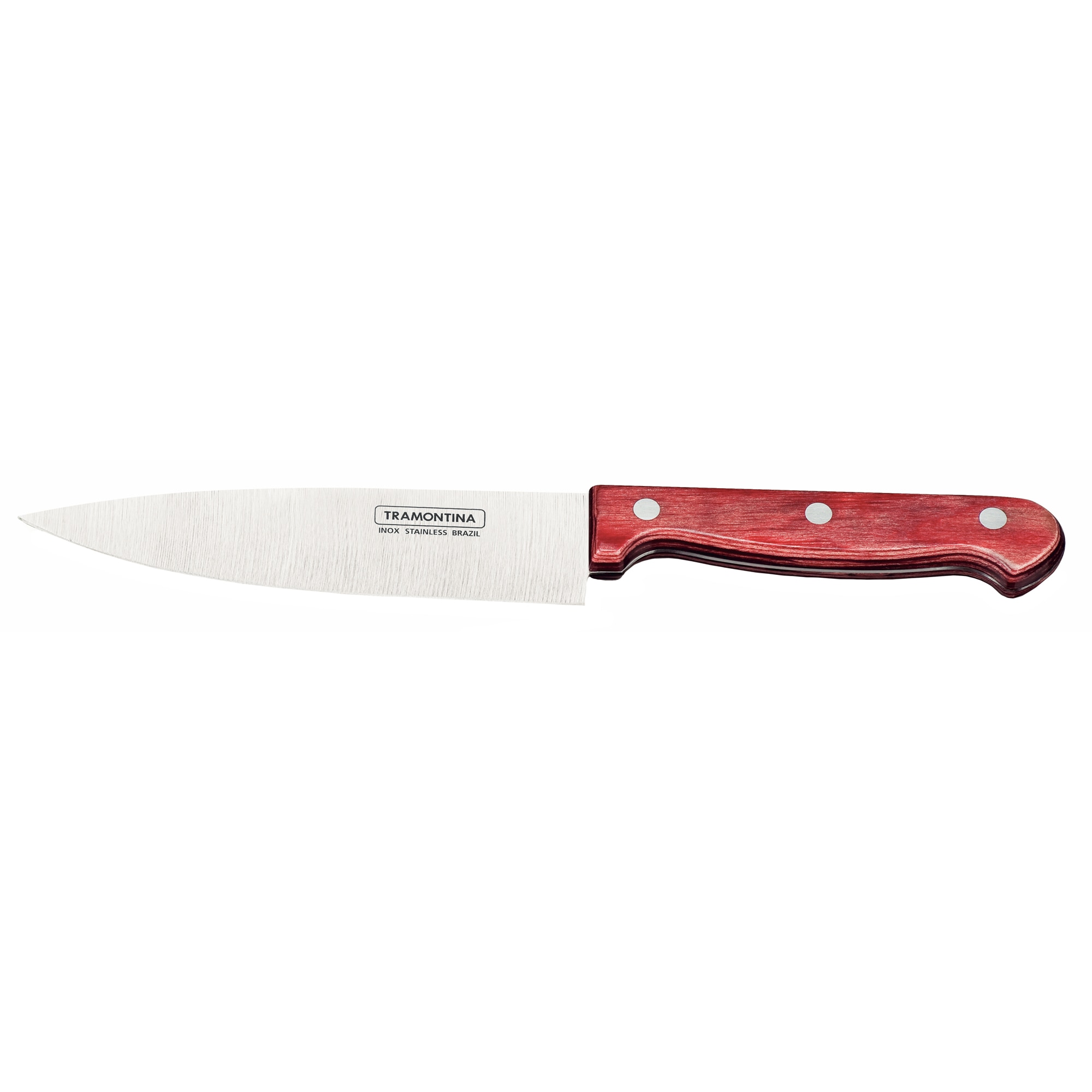 Cutitul bucatarului Tramontina Polywood, maner nuanta rosiatica