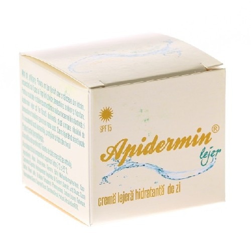 Apidermin Crema Lejera Hidratanta de Zi SPF15, 50 ml, Apidermin