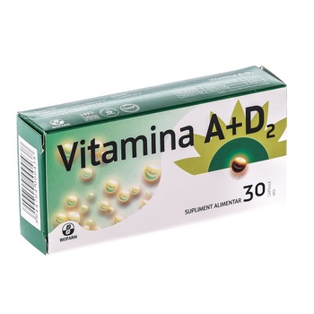 Vitamina A+D2, 30 capsule moi, Biofarm Vitamina A+D2, 30 capsule moi, Biofarm
