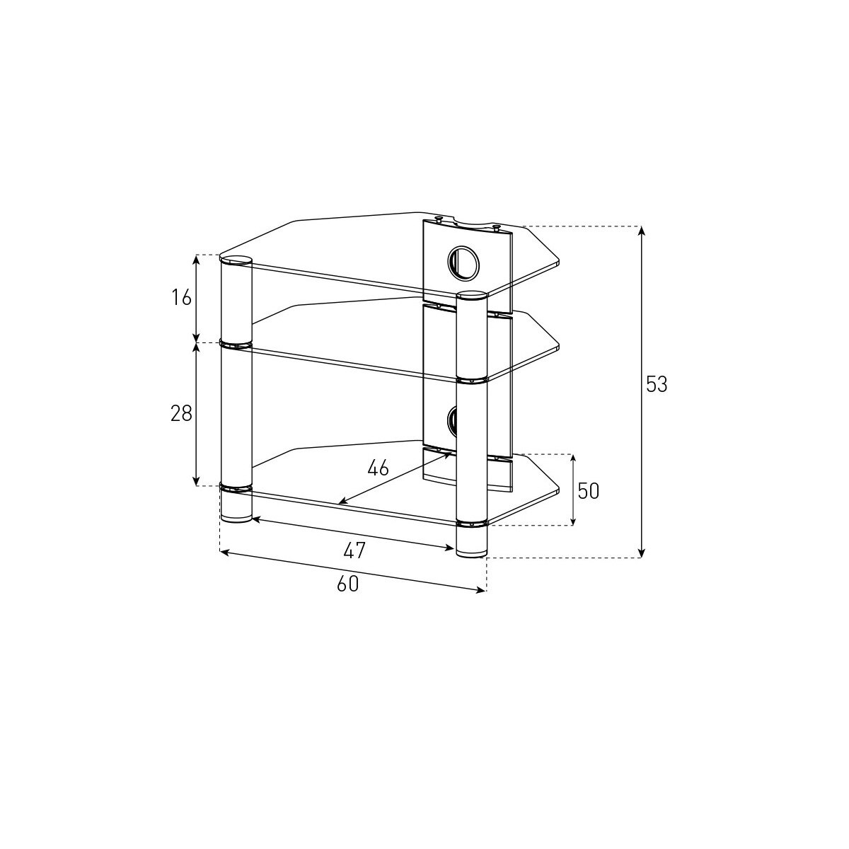 Sonorous - Mueble para equipos HIFI de 3 estantes. ref. RX-2130TG