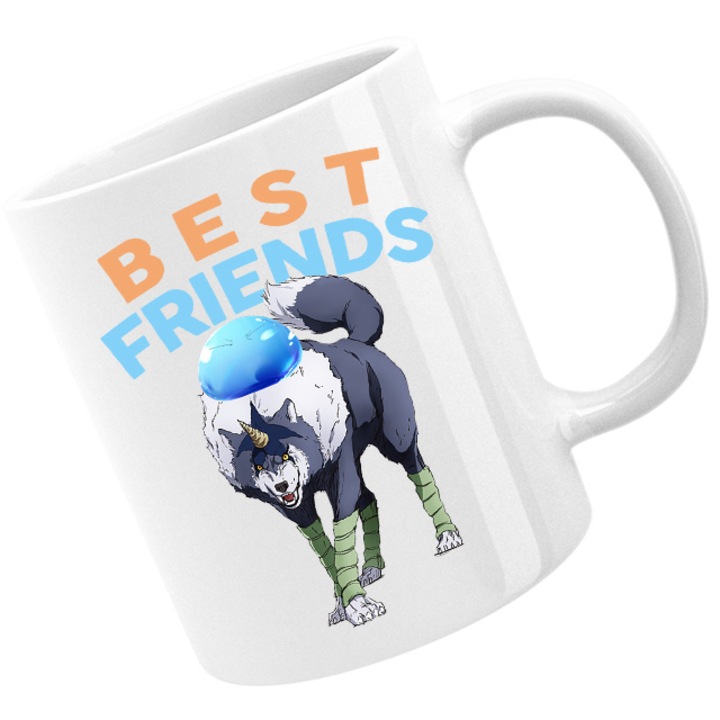 Bögre TenSura Slime Isekai Ranga Rinmuru Friends Dog, Fehér, 330 ml