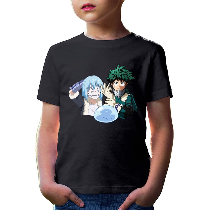 Gyerek Póló TenSura Hero Academia Eren Attack on Titan Rinmuru, Fekete