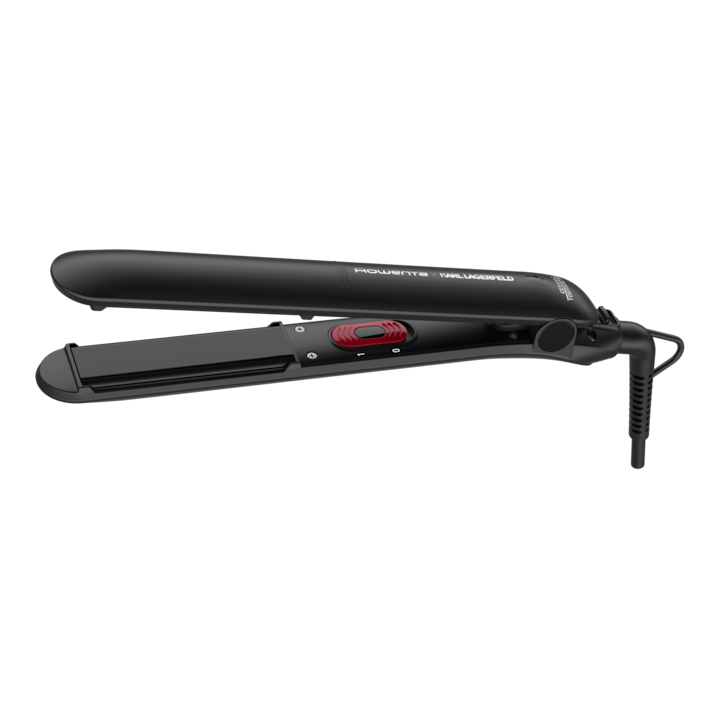 Rowenta SF161LF0 EasyLiss Karl Lagerfeld hajvasaló, turmalinos kerámia felület, 200 °C, intelligens lapok, Straight & Curl funkció, gyors felmelegedés, 1,8 m kábel, fekete
