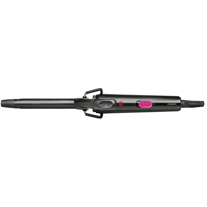 Ondulator Rowenta CF2133F0, invelis Ceramic, varf rece, incalzire rapida, inel de agatare, cablu 1.8m. Negru&roz