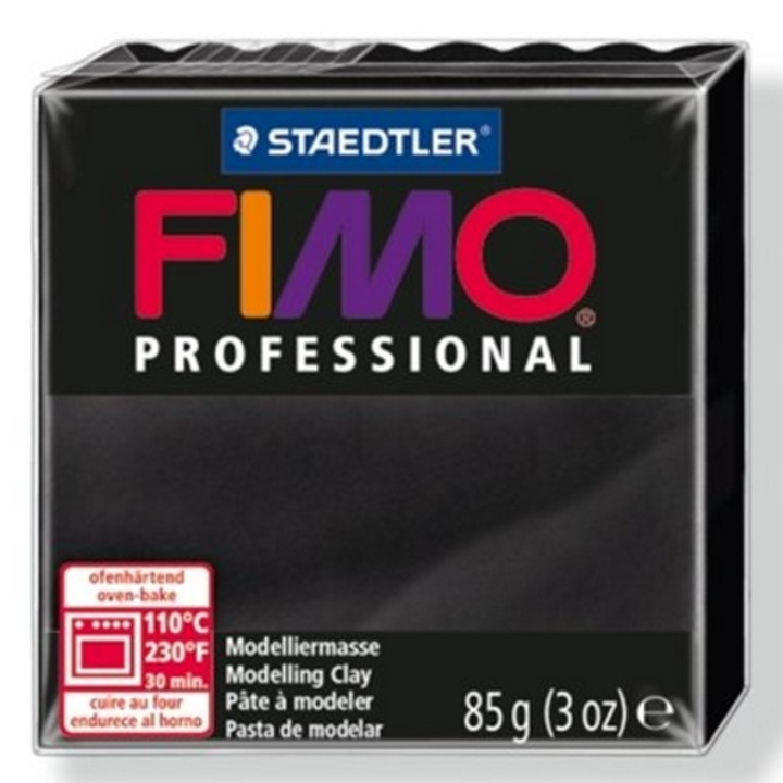 Fimo Gyurma, 85 g, égethető, "Professional", fekete