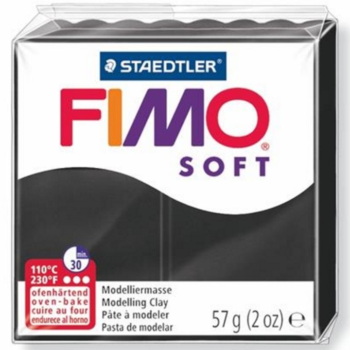Пластилин Fimo, 57 g, горим, "Soft", черен