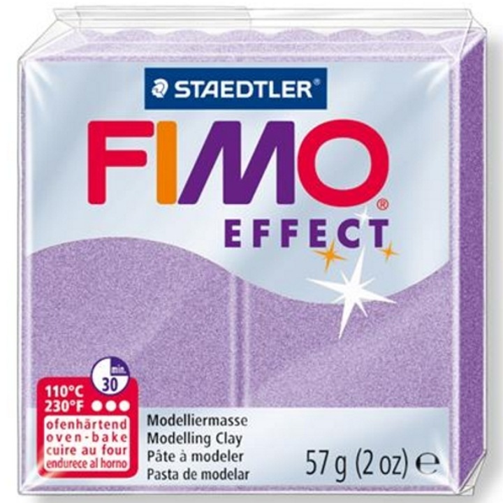 Fimo Gyurma, 57 g, égethető, "Effect", lila gyöngyház