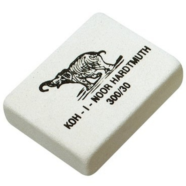 Radiera de sters, Koh-I-Noor, Elephant 300/30, Alb/Negru