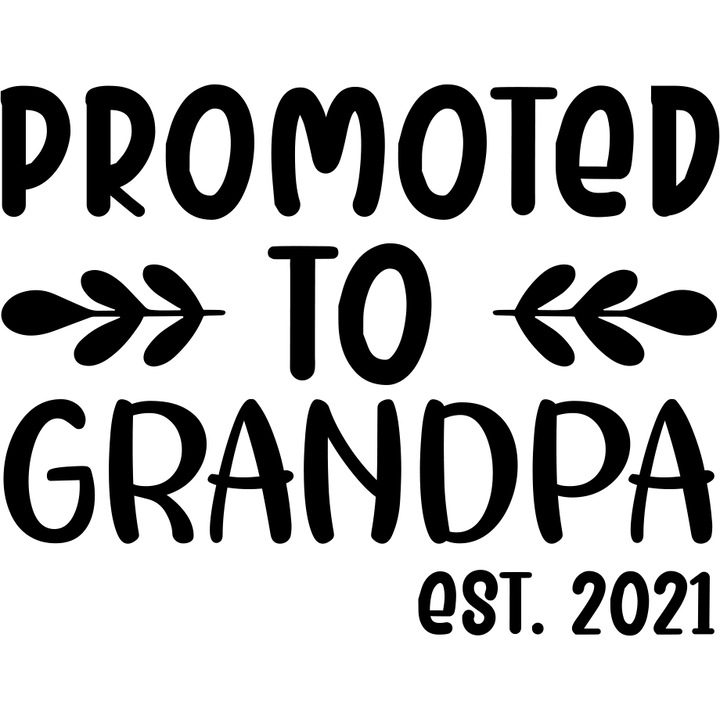 Sticker decorativ pentru perete, Promoted to grandpa est 2021, 35x25cm, negru
