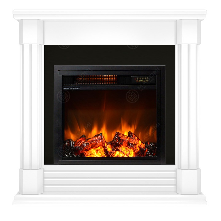 Semineu electric, Masomi, Hilton 20 & Bahus-17' 1600 W, Supermat alb, 80*80*25 cm