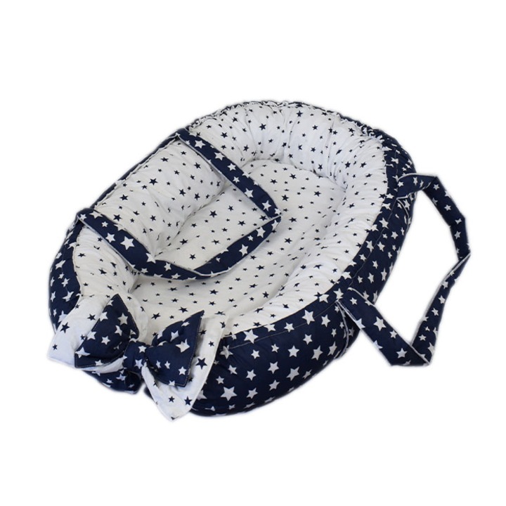 Бебешко гнездо кошница AV Baby, Тъмносини Звезди