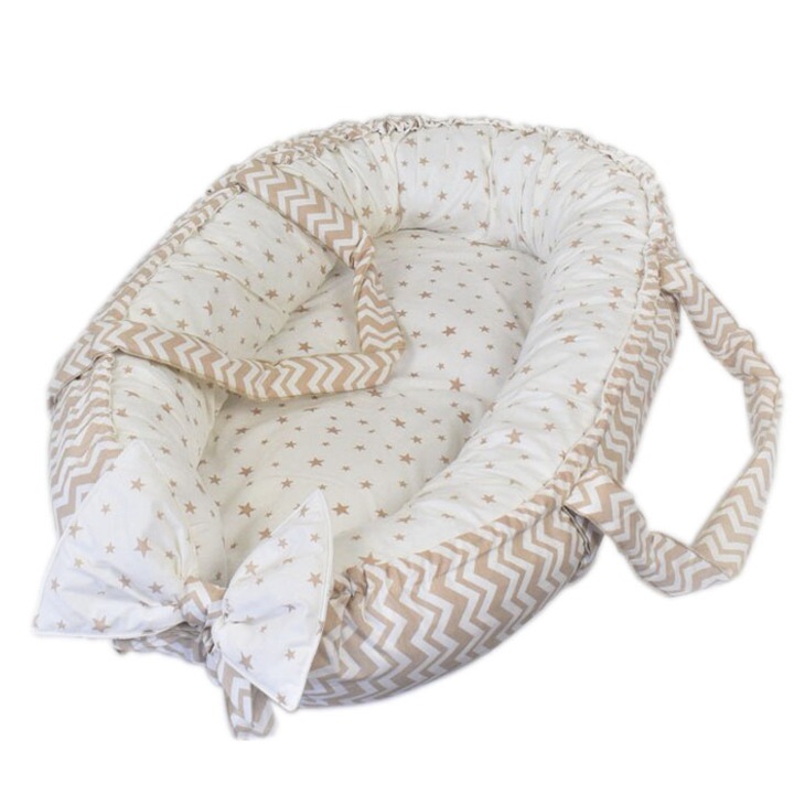 Бебешко гнездо кошница AV Baby, Бежов Зигзаг