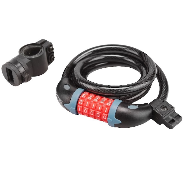 Cablu antifurt bicicleta, Extol Premium, cu cod, 12x1200mm