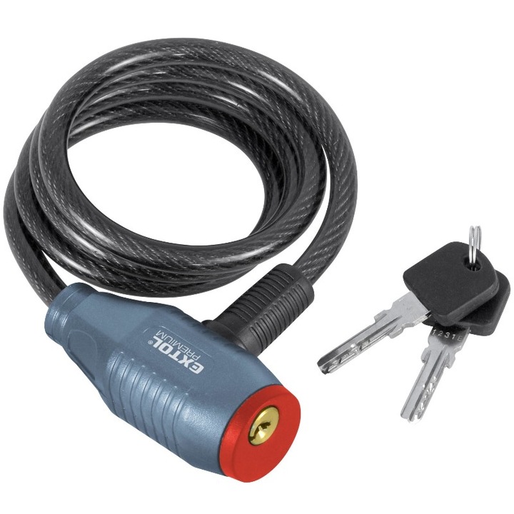 Kerékpárzár spirál 8x1000 mm 2 db kulccsal