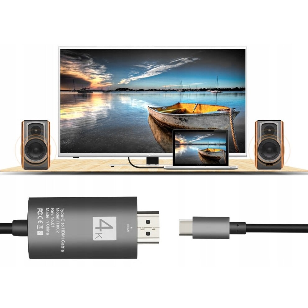 Видео адаптер, Co2, MHL, USB Type C кабел за HDMI, 4K - eMAG.bg