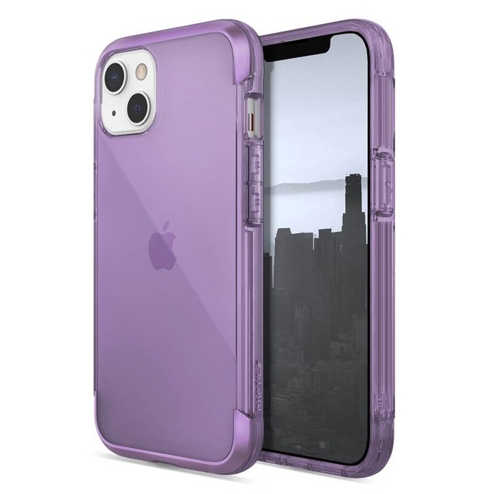 Удароустойчив калъф Raptic Air за iPhone 13, лилав/прозрачен