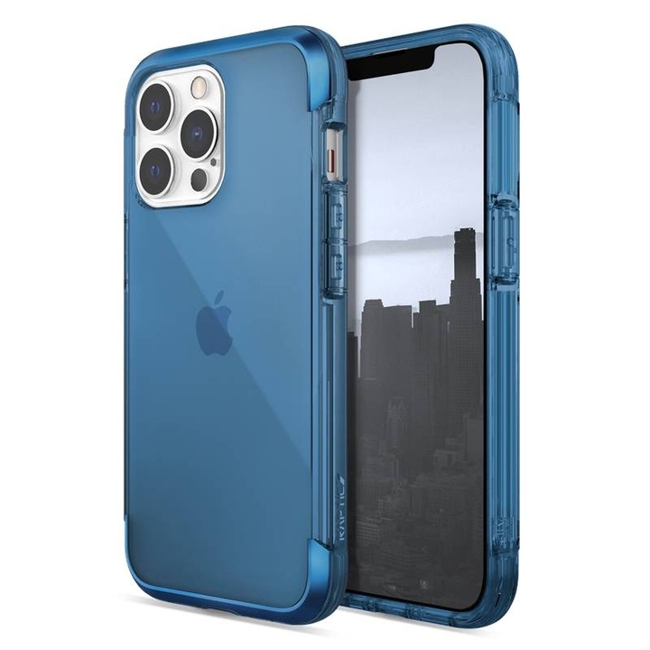 Удароустойчив калъф Raptic Air за iPhone 13 Pro, син/прозрачен