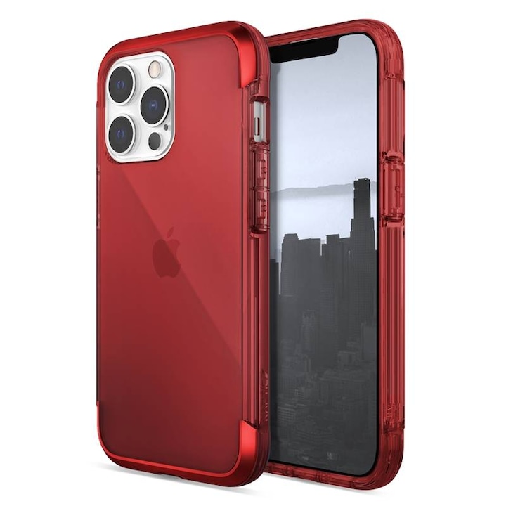 Удароустойчив калъф Raptic Air за iPhone 13 Pro Max червен/прозрачен