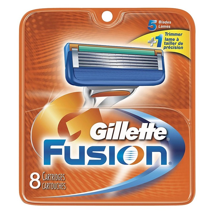 Rezerva Aparat de Ras Gillette Fusion Manual, 5 Lame, Barbati, 8 Bucati